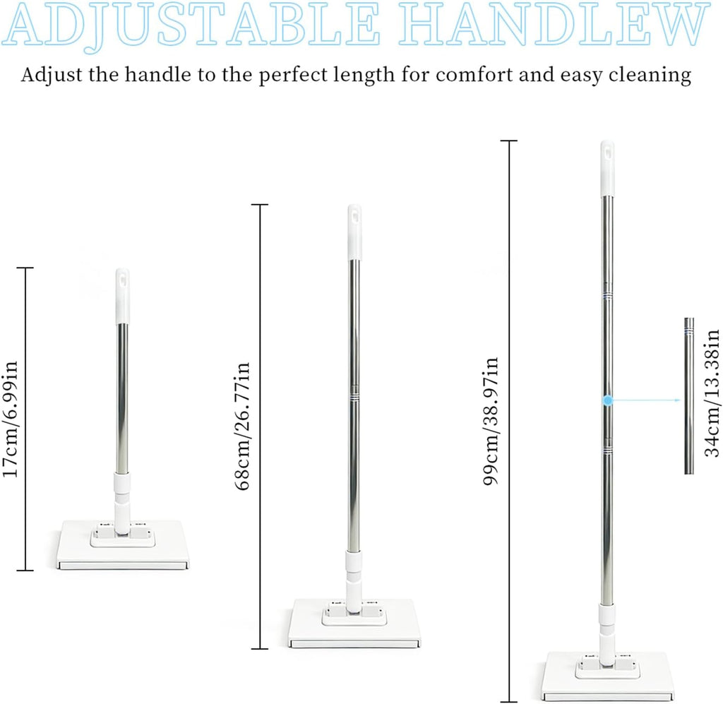 Snap Grip Mini Mop,2026 Upgraded Zero Touch Snap Grip Mini Mop,Cloth Changing MiniMop,Automatic Hands Free Push Pull Handle,Includes 1 MiniMop & 5 Reusable Cloths