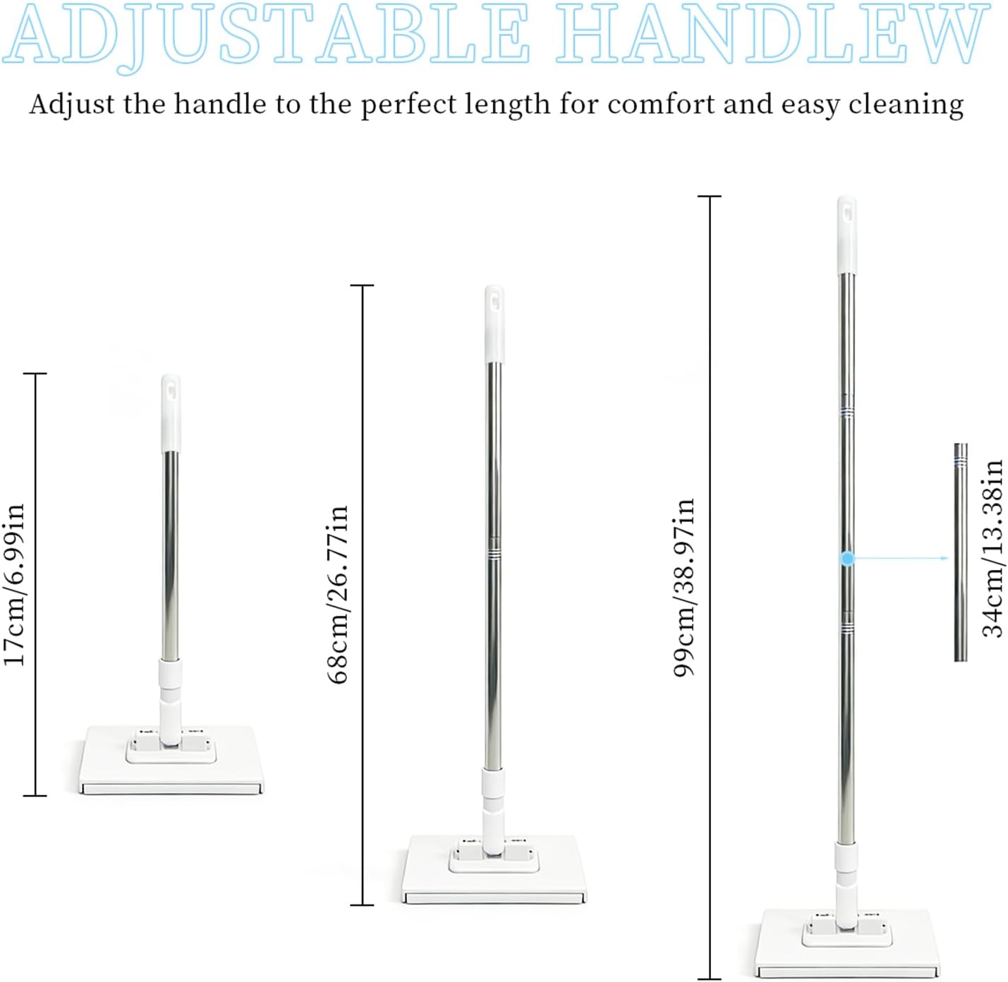 Snap Grip Mini Mop,2026 Upgraded Zero Touch Snap Grip Mini Mop,Cloth Changing MiniMop,Automatic Hands Free Push Pull Handle,Includes 1 MiniMop & 5 Reusable Cloths