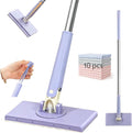 2026 Upgraded Snap Grip Mini Mop, Zero Touch 360° Head, Automatic Cloth Changing Mini Mop with Hands Free Push Pull Handle, Retractable Disposable Dust Mops for Multi Cleaning (37.4in + 10*Cloth)