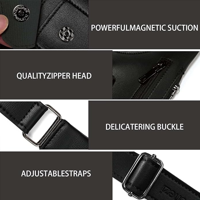 Premium Leather Shoulder Bag, Double Shoulder Armpit Bag for Men, Anti-Theft Hidden Adjustable Shoulder Holster for Men