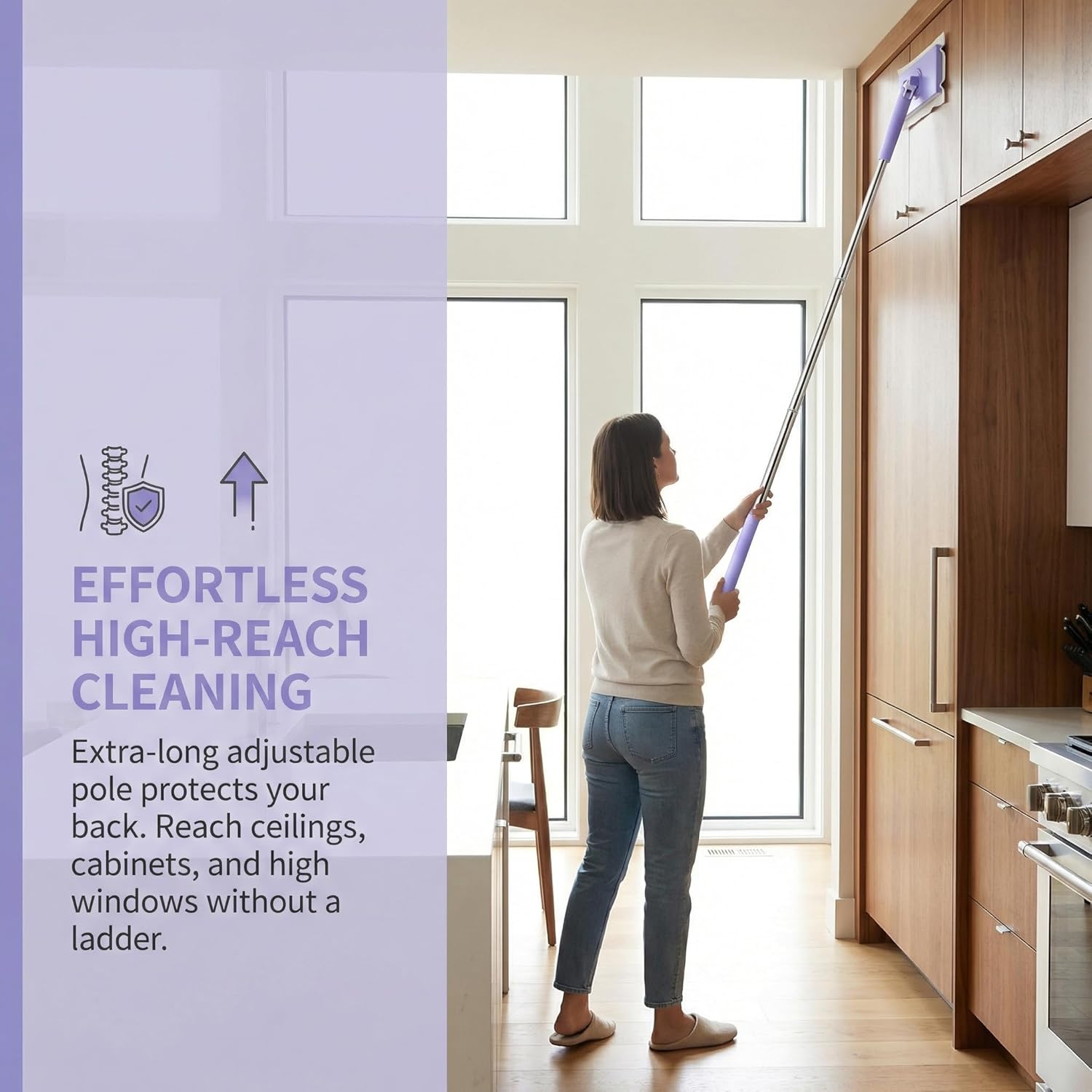 2026 Upgraded Snap Grip Mini Mop, Zero Touch 360° Head, Automatic Cloth Changing Mini Mop with Hands Free Push Pull Handle, Retractable Disposable Dust Mops for Multi Cleaning (37.4in + 10*Cloth)