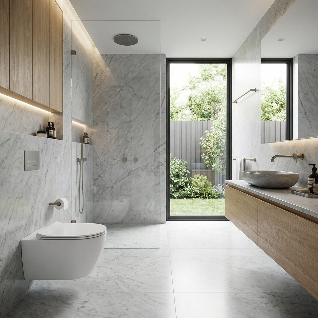 DeerValley Wall-Hung Elongated Dual-Flush Toilet with Soft-Close Seat, Glossy White Ceramic