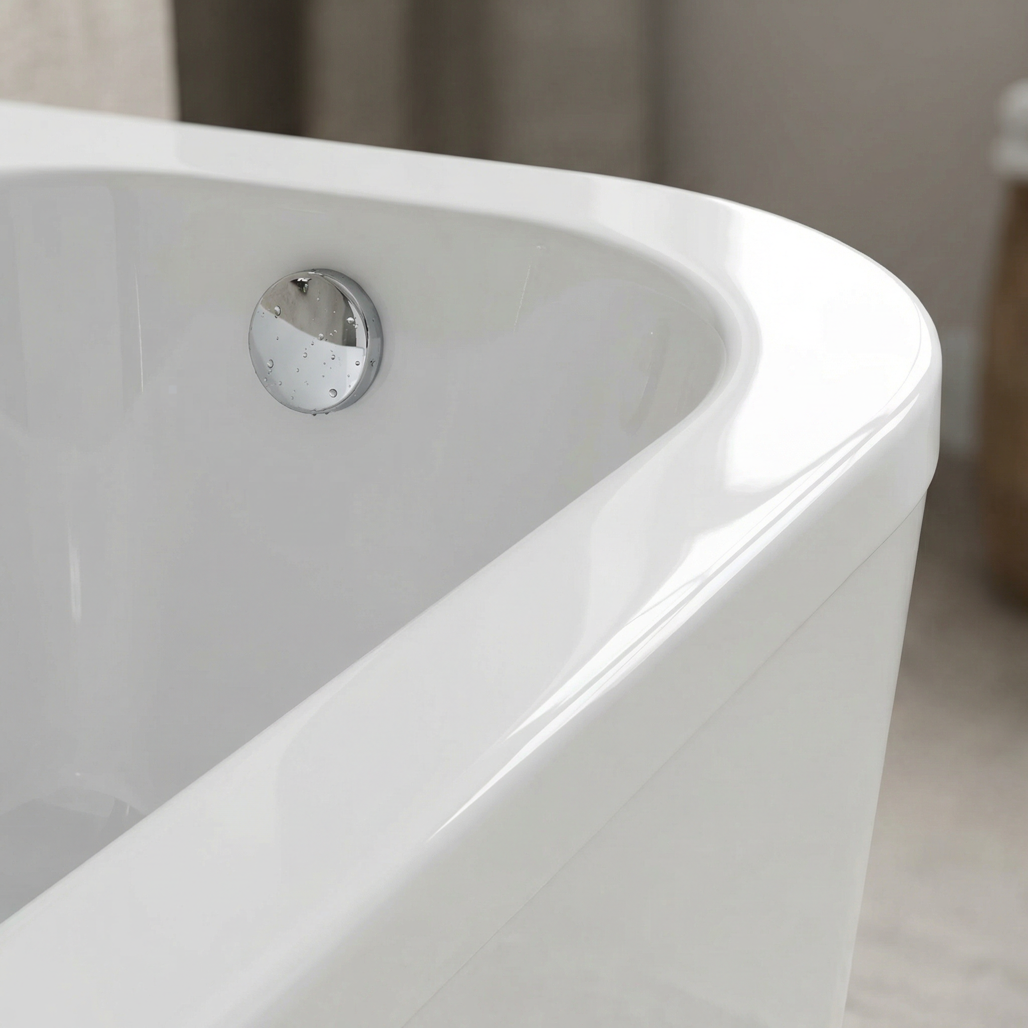 Bellaterra Home 67-Inch Freestanding Acrylic Bathtub, Glossy White, 81-Gallon Capacity