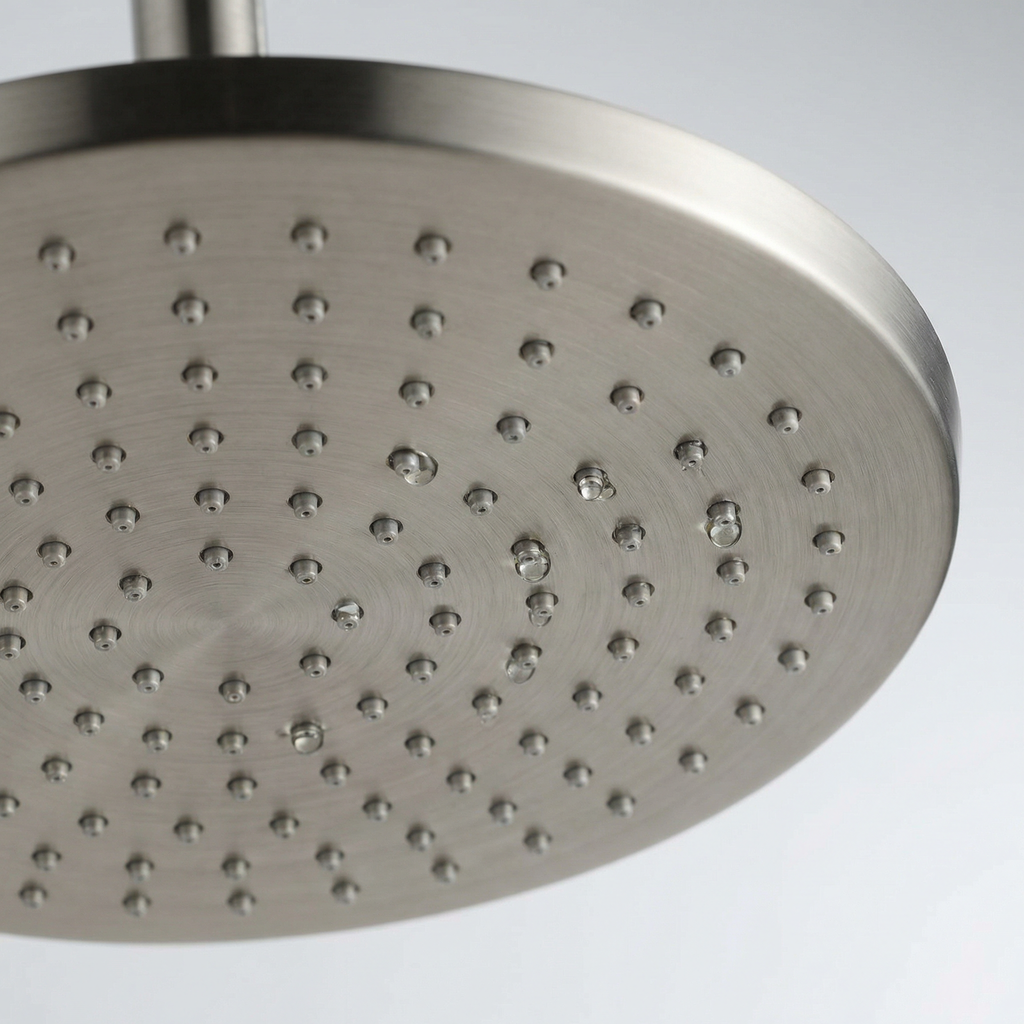 Rainfall Shower System Brushed Nickel 16-Inch Square Ceiling-Mount with Handheld and Thermostatic Valve