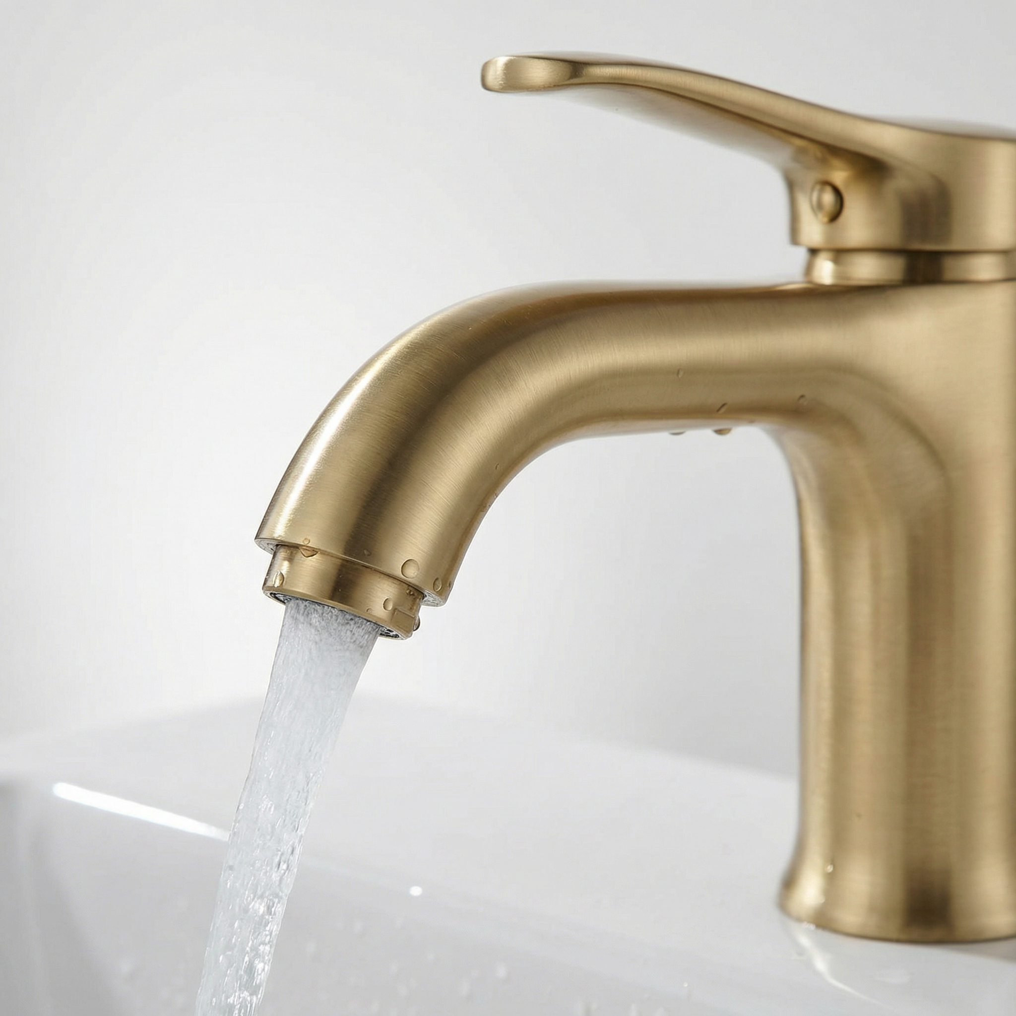 Altair Single Hole Single-Handle Bathroom Faucet in Brushed Gold, European Luxury Design