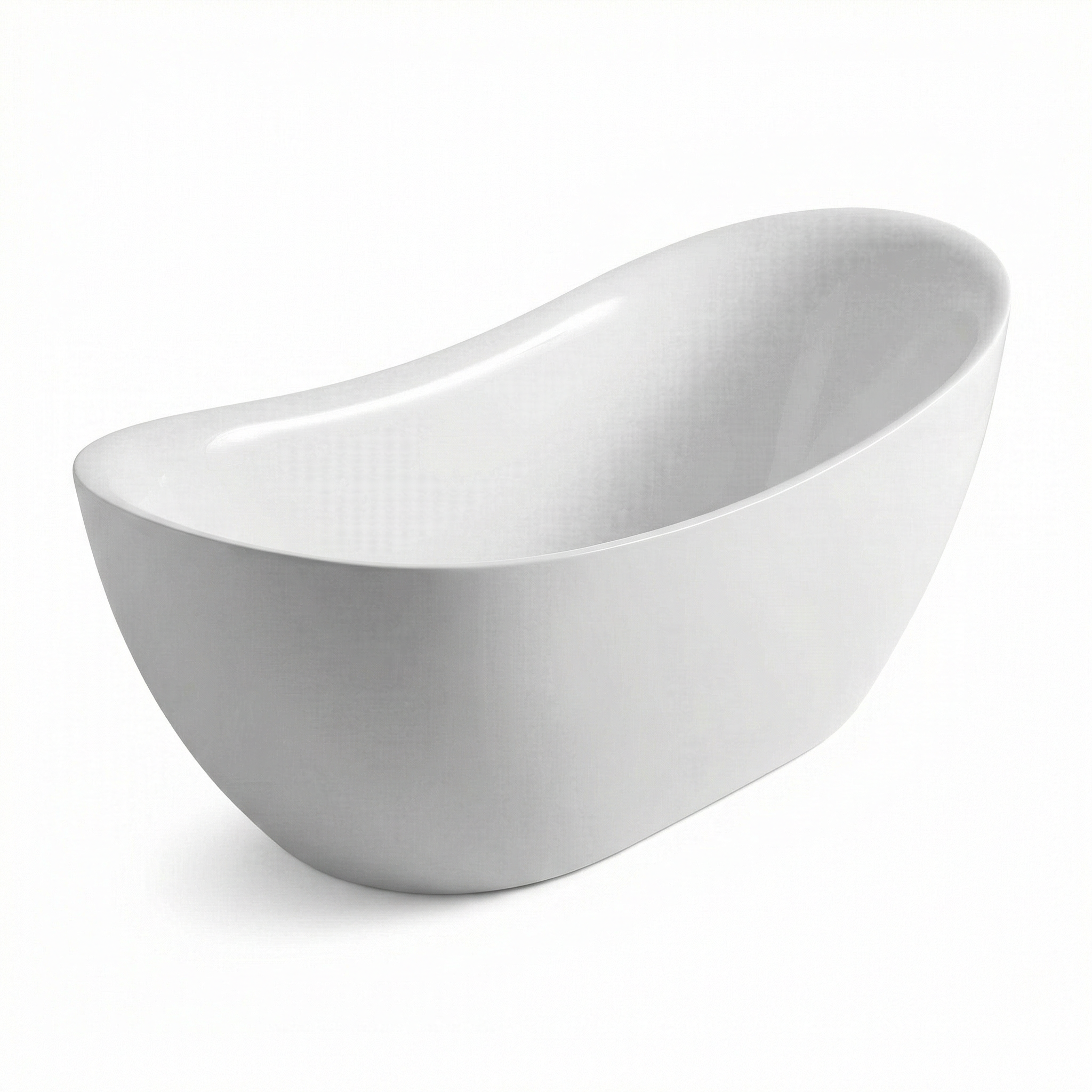 Bellaterra Home 67-Inch Freestanding Acrylic Bathtub, Glossy White, 81-Gallon Capacity