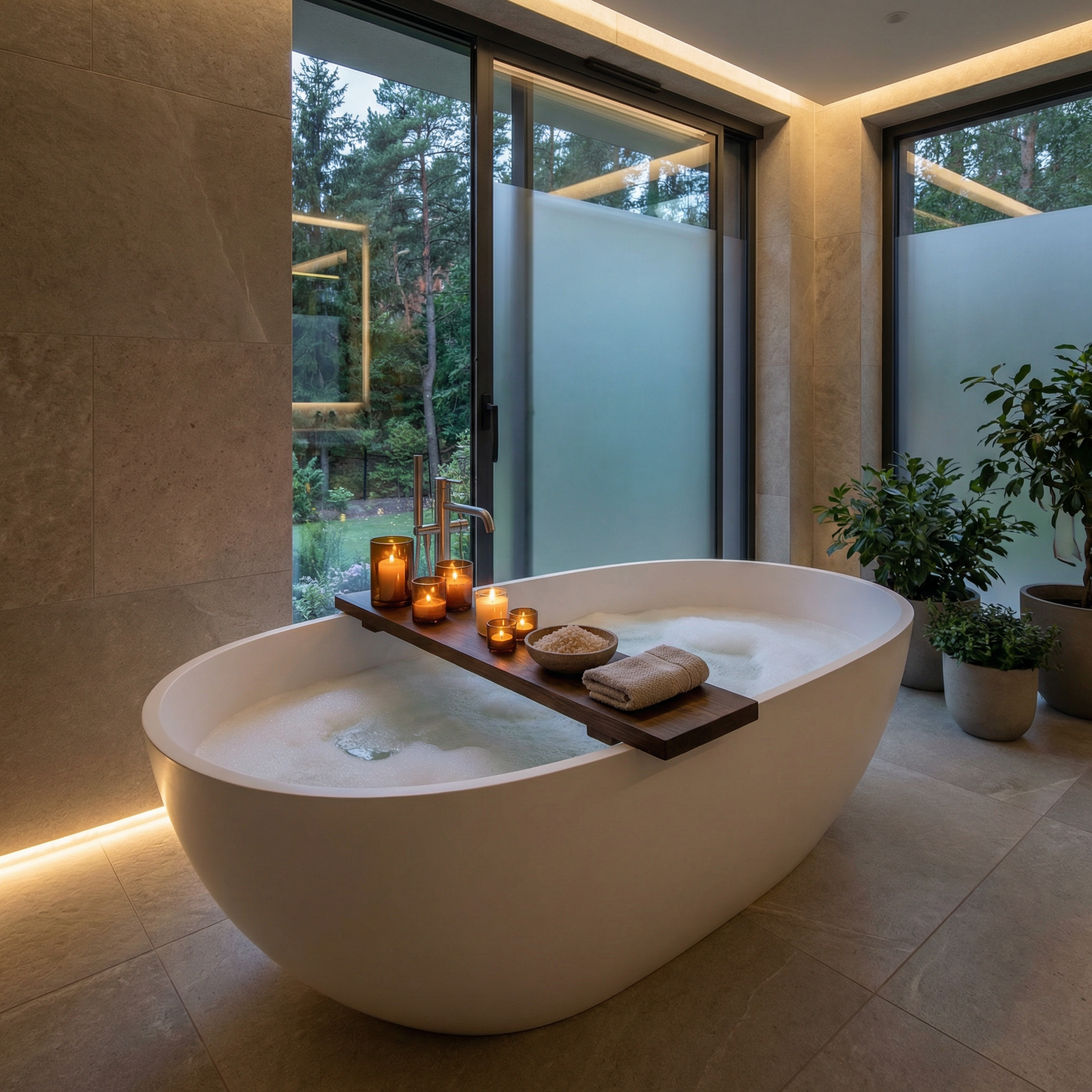 Bellaterra Home 67-Inch Freestanding Acrylic Bathtub, Glossy White, 81-Gallon Capacity