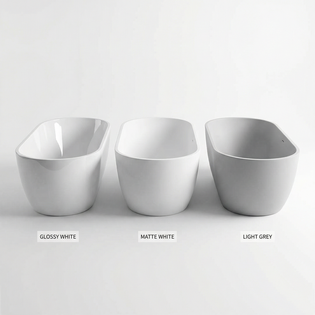 Bellaterra Home 67-Inch Freestanding Acrylic Bathtub, Glossy White, 81-Gallon Capacity