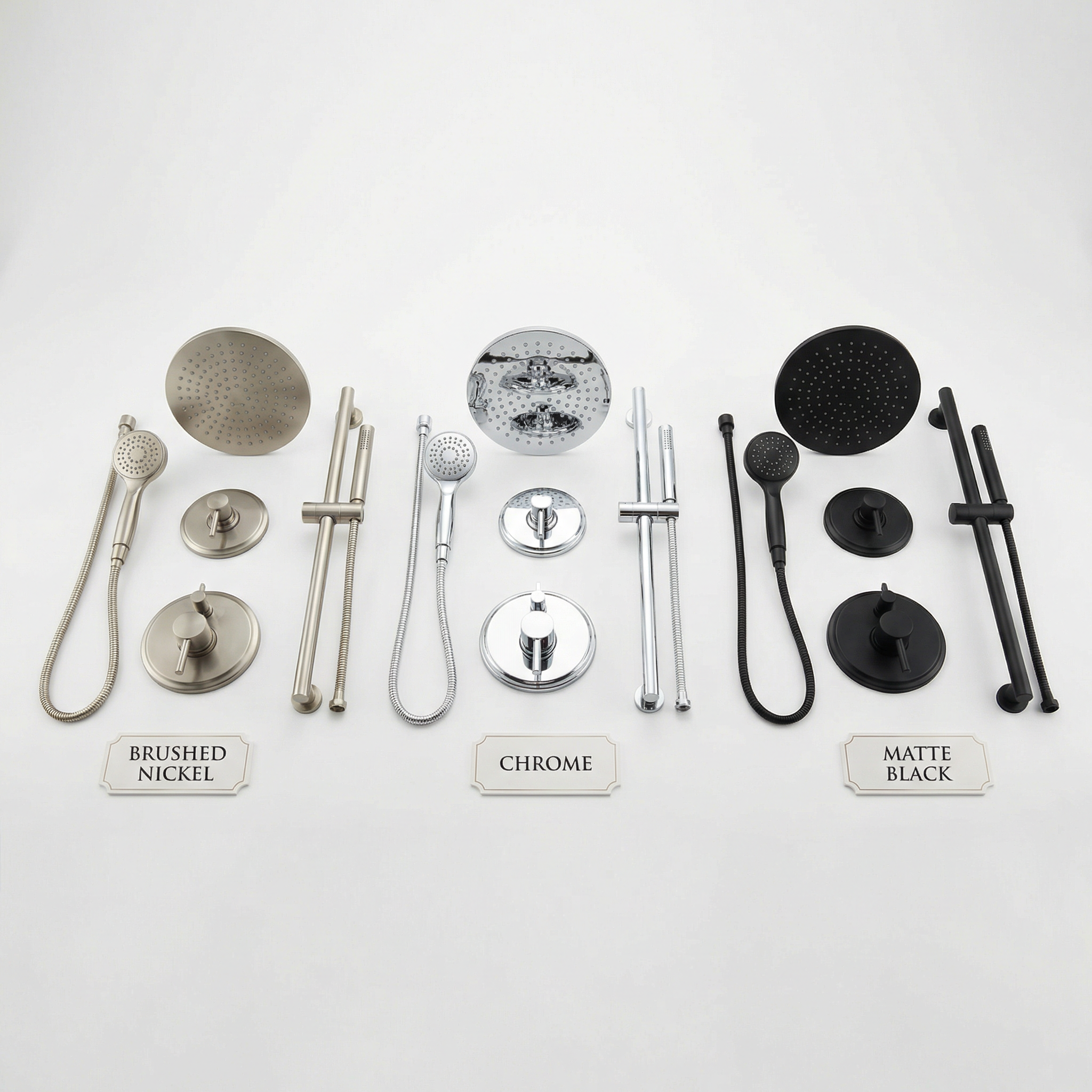 Rainfall Shower System Brushed Nickel 16-Inch Square Ceiling-Mount with Handheld and Thermostatic Valve